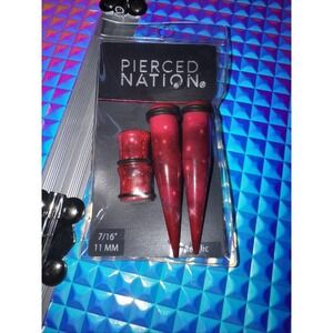 NWT Pierced Nation Galaxy Red Cosmos‎ Acrylic 11mm 7/16" Gauges Spencer's ~ New